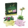 Building Block Flower Bouquet Kit - Artificial Potted Plant Toy Set for Creative Play for Kids