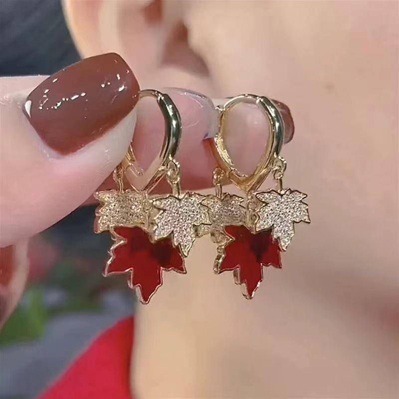 

Серьги-каффы Ancola Red Silver Geometric с эмалью - Ретро мода, Высококлассные каффы для женщин