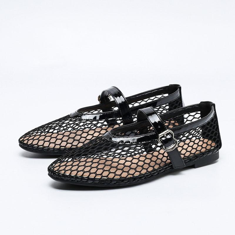 Fashion Summer Women Shoes Round Toe Flat Heel Mesh Sandals for Women Breathable Mary Janes Shoes zapatos de mujer WSH5326