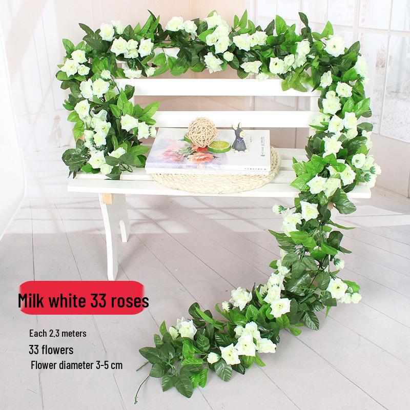 Artificial Rose Flower Vine for Balcony, Staircase, and Railings Decoration