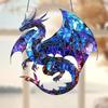 1 piece of charming blue dragon acrylic window hanging decoration, suitable for home, office, outdoor decoration, garden