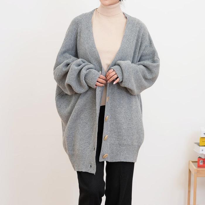 Strickjacke für Damen, Over-Fit-Cardigan mit Knöpfen, lässiger Date-Look, koreanische Mode