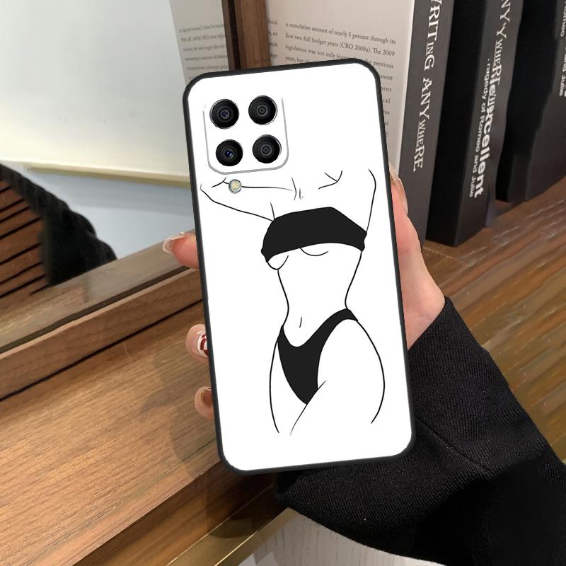 Woman Body Line Art Case For Samsung Galaxy M56 M16 M36 M33 M53 M13 M12 M32 M52 M20 M15 M55 M31 M14 M35 M34 M54