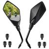 Evermotor Motorcycle Left and Right Mirrors with 8mm Screw Compatible with and Suzuki Mirrors, 10mm, Set, Adapters, Yamaha, Honda,