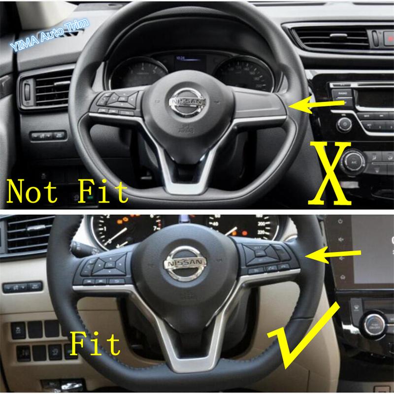 Auto Steering Wheel Button Sticker Cover Trim ABS For Nissan Rogue T32 / X-Trail 2017 -  Red / Carbon Fiber Look Accessories