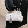 Stylish New Asian Shell Bag For Women 2024 Summer Trendy Embroidered Crossbody Bag In Silver Red Blue And Khaki Gold Colors
