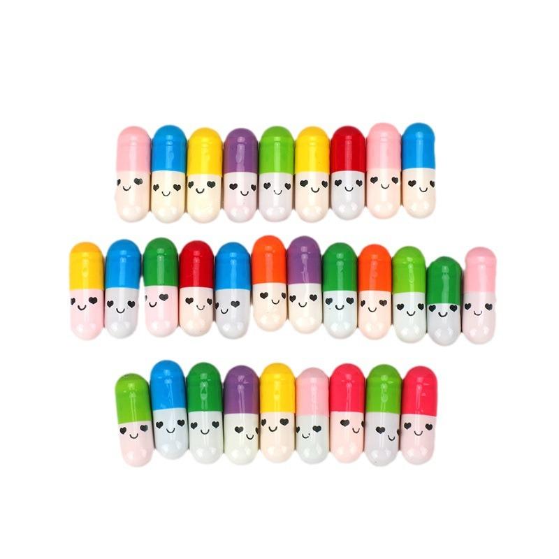 50/100 Stück Flaschenpost Nachricht Emoticon Kapsel Brief Liebe Pille transparent Farbe Mini Wunschflasche Valentinstagsgeschenk Kinder