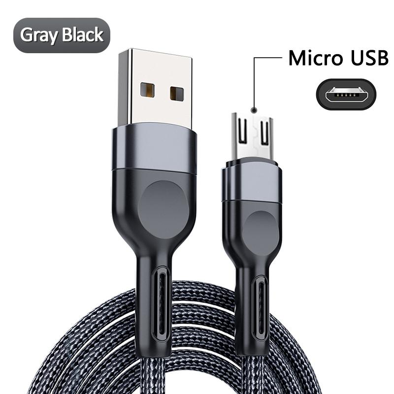 5a Micro Type-c Fast Charging Data  Cable Nylon Braided 1 Meter / 2 Meters Flexible Charging Cable