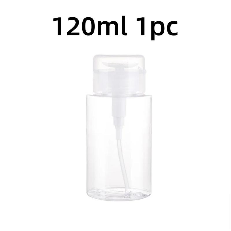 

1/3PC Travel Portable Press Dispenser Bottle Transparent Refillable Travel Bottle Set for Makeup Nail Polish Remover Organizer