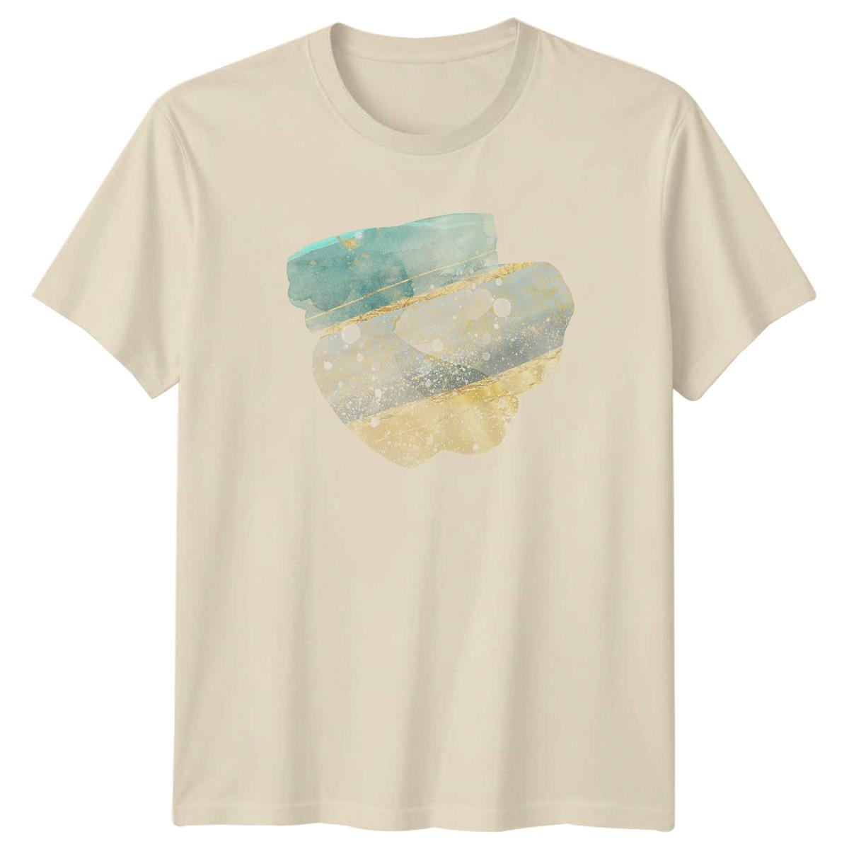 Abstract Watercolor Teal Gold T-Shirt Watercolor Abstract Abstract Art XXXXL