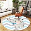 1pc Elephant, Bowtie Round Chair mat Area Rug - Non-Slip, Floor Mat for Office, Bedroom, Ideal home decor Christmas Gift p0811457