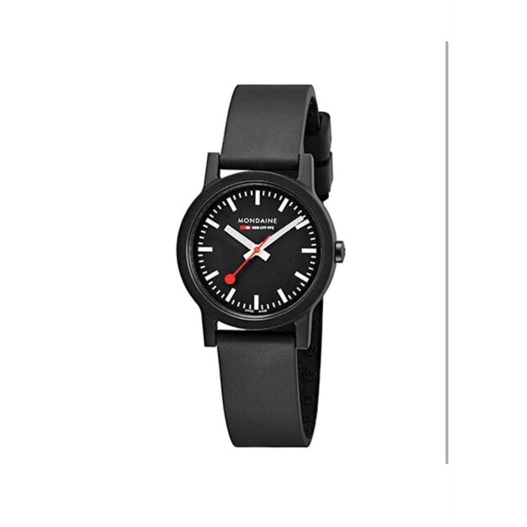 Used [New/Battery replaced] Mondaine Essence 32mm Black (Bonus belt included)