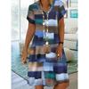 Modisches Elegantes Kleid mit Aufdruck Ausgewähltes Outdoor Freizeit V-Ausschnitt Damenkleid