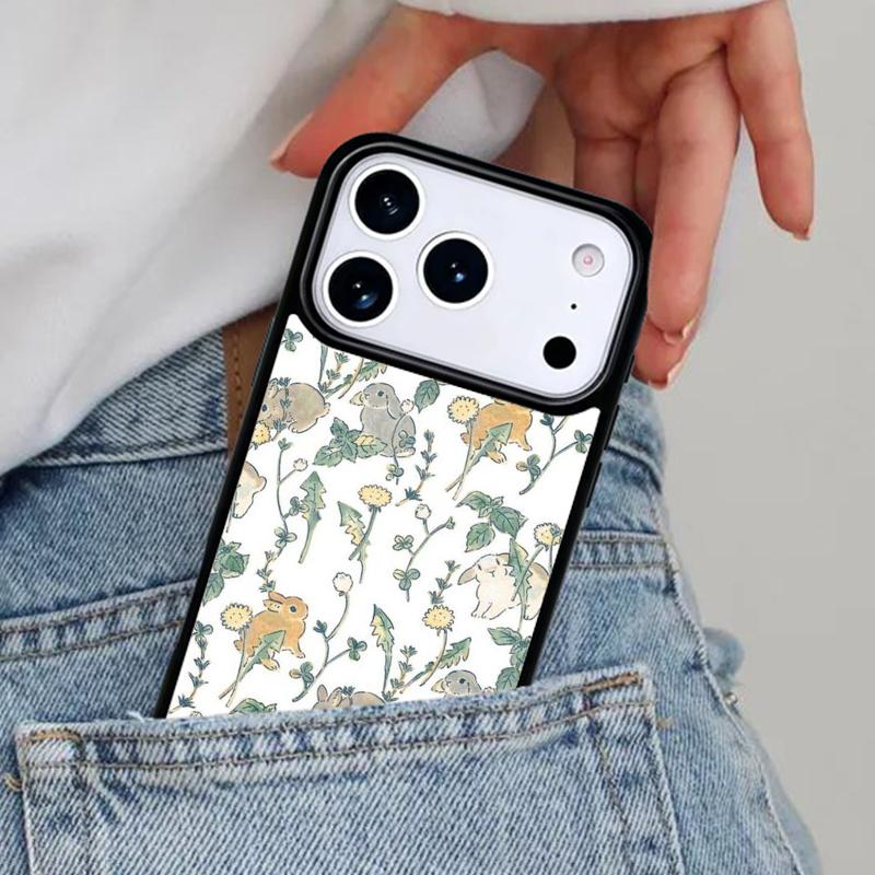 Bunny Rabbits print Phone Case for iPhone 16e 15 14 13 12 17 Pro Max Plus Air 17pro Cover Coque