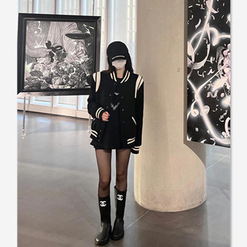 Women's Retro Woolen Baseball Jacket - Thickened for Spring & Autumn 2025