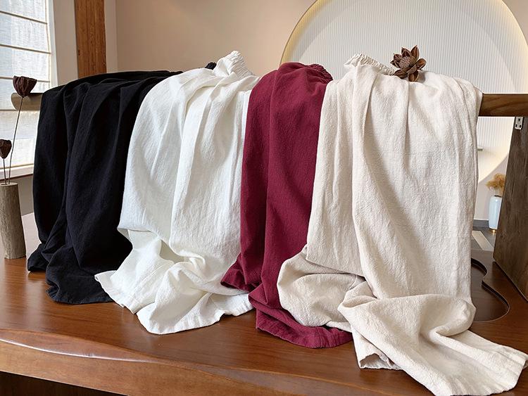 Women's Wide Leg Ramie Cotton Linen Pants - Spring/Summer 2025 Collection