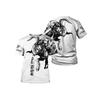 Bull Knight Print T-shirt Men's and Women's Denim 3D Print Short-sleeved Harajuku Clothes