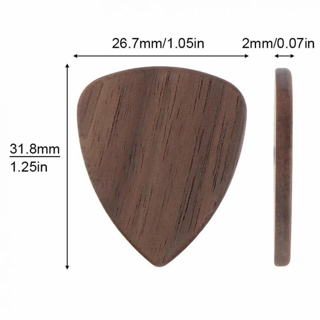 Wood Guitar Picks Wooden Guitar Mediators for Acoustic Guitar Electric Bass Plectrum 6Pcs 2mm