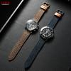Quick Release Weave Bracelet Vintage Genuine Leather Tweed Nylon Strap 18mm 20mm 22mm for Omega for Seiko Smartwatch Watch Band