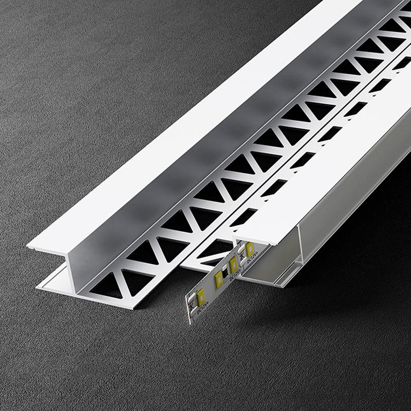 0.5m/1m Wall Corner Edge Closing Lines Decorative Lighting Embedded LED Aluminum Profile For Tiles Wall Panel Hard Bar Lamp