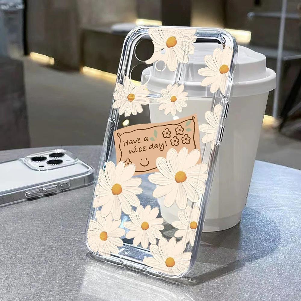 Flowers Phone Case For Xiaomi Redmi Note 14 13 12 Pro Plus 5G 12S 11 10 Redmi 13 12 14C 13C 12C Transparent Shockproof TPU Cover