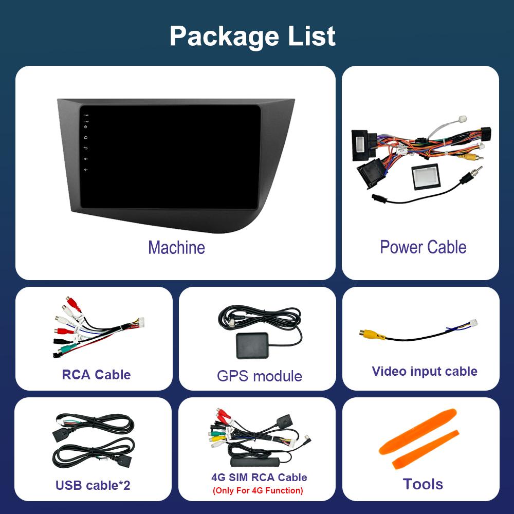 9 Inch Left Hand Drive GPS Navigation Android OS for Seat Leon 2 2005 - 2012 4G DSP Stereo Car Radio Multimedia Player WiFi BT