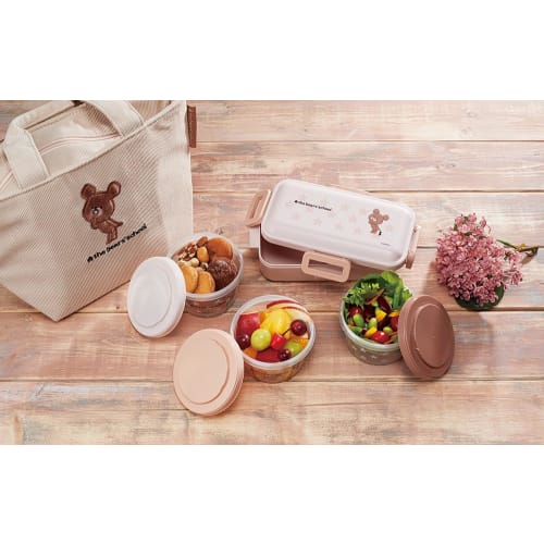 Skater Corduroy Insulated Lunch Bag, "The Bears' School, Cocoa" KCOB2