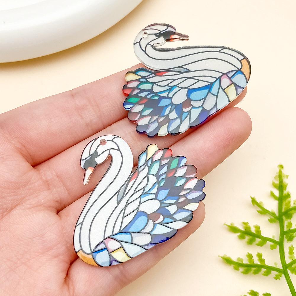 Cartoon Animal Mosaic Acrylic Jigsaw Pendant for DIY Jewelry