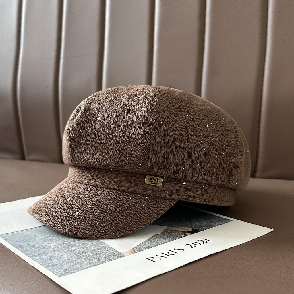 Black Octagonal Hats Make Kids Look Good On Instagram In Spring and Autumn. Small Berets Are Versatile and Go Well with Newsboy Hats