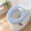 Winter Warm Toilet Seat Cover Zippered with Handle, Soft Jacquard Suede Hygienic Lifter Mat, Cartoon Pattern Washable Bathroom Pad for Most