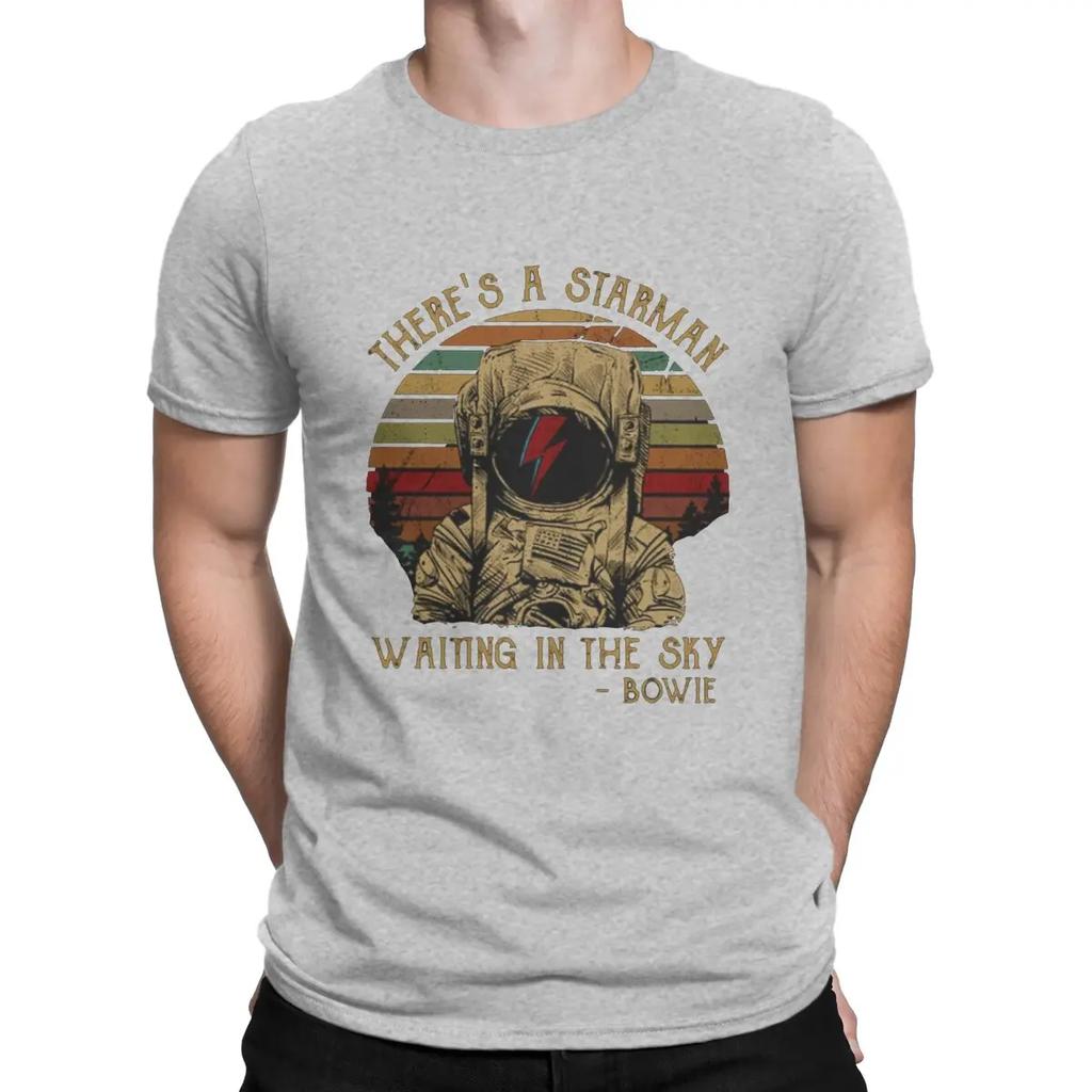 Humor Theres A Atarman T-Shirts Men Crewneck 100% Cotton T Shirt Cool Cool B-Bowie Short Sleeve Tees Printing Tops