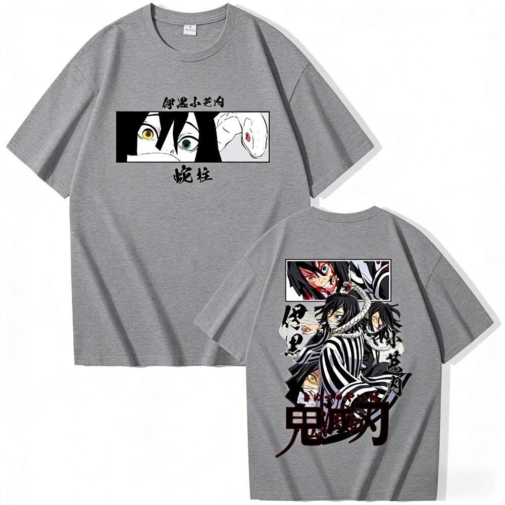 Demon Slayer Obanai Iguro Unisex Pure Cotton T-shirt 2026 Summer Anime Print Loose Casual Parent-child Short Sleeved Top