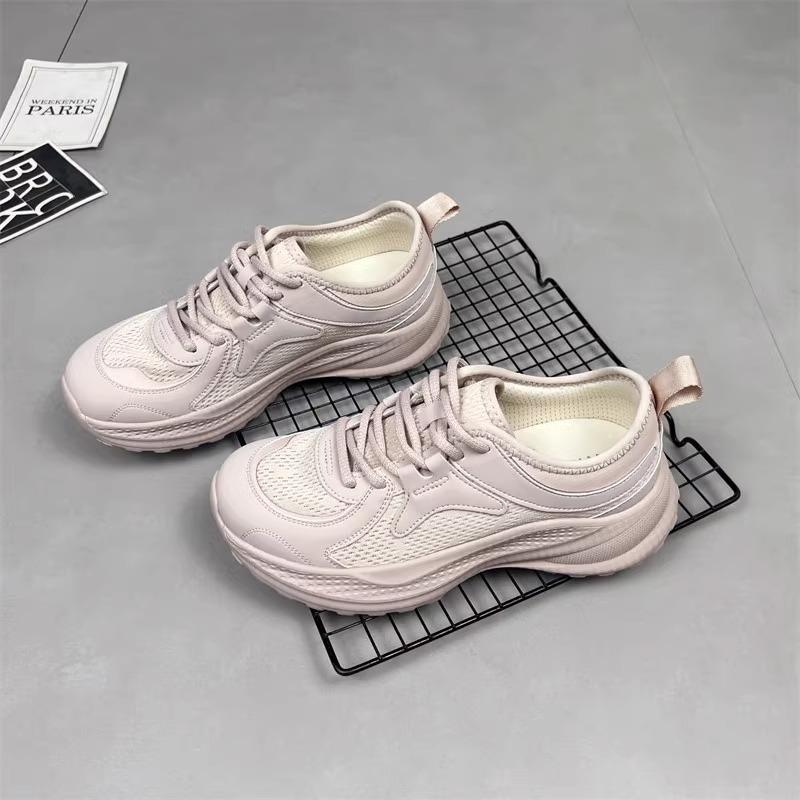 

Thick-soled hollowed-out and breathable lightweight mesh shoes women s summer new models show feet, small single-net dad shoes, casual running shoes 40 розовый