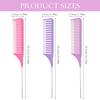 3 Pieces Foiling Comb for Highlighting, 3 Piece Colorful Rat Tail Comb Highlight Weaving Combs for Highlighting Metal Long Steel Pin Hair Dye Combs