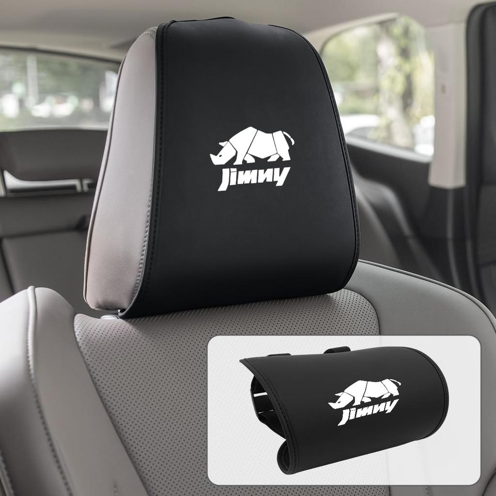 Set of 2 Suzuki Jimny Headrest Dustproof and Car Neck Cushion Covers for Jimny and Easy Car Seat Interior Car Accessories Covers, Waterproof, JB64,
