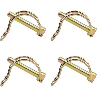 4er-Pack 8mm verzinkte Sicherungsstifte mit Ring – Selbstsichernde Rundstift-Sicherungsstifte, 60mm Gesamtlänge – Für Anhänger, Bauernhöfe, Rasenflächen, Anhänger, Boote – Kohlenstoffstahl