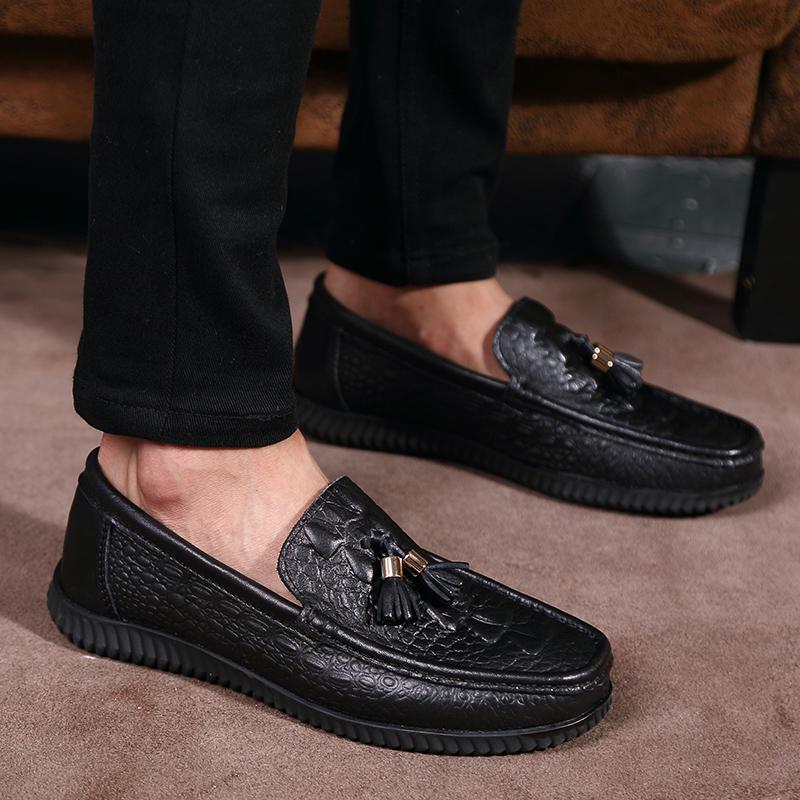 Módní Pánské klasické kožené boty Britský styl Vysoce kvalitní společenské boty Oxfords Originální kožené boty pro volný čas