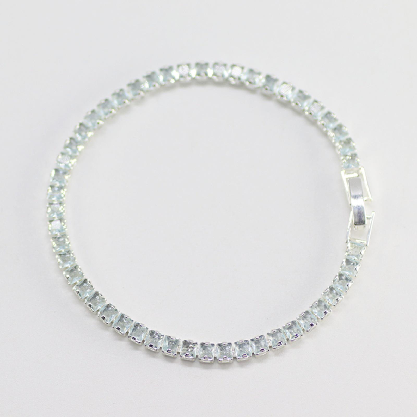 Elegant Zircon Bracelet for Women - European & American Style, Simple & Versatile 2025 Design лазурь