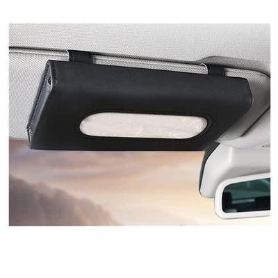 JEYODA Car Tissue Case Car Sun Visor Tissue Headrest Armrest Dashboard PU Leather Hanging (Black)