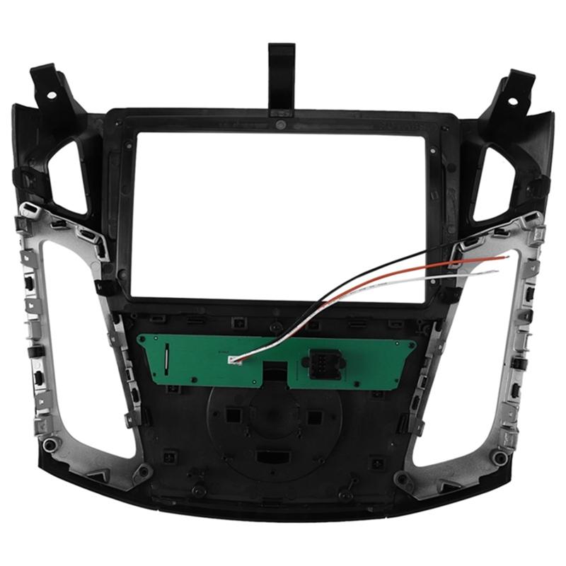 Car Radio Fascia Trim Kit, 9 Inch Dash Panel 2 DIN DVD Frame Install Kit For Ford Focus 3 2012 2013 2014 2015 2016-2018