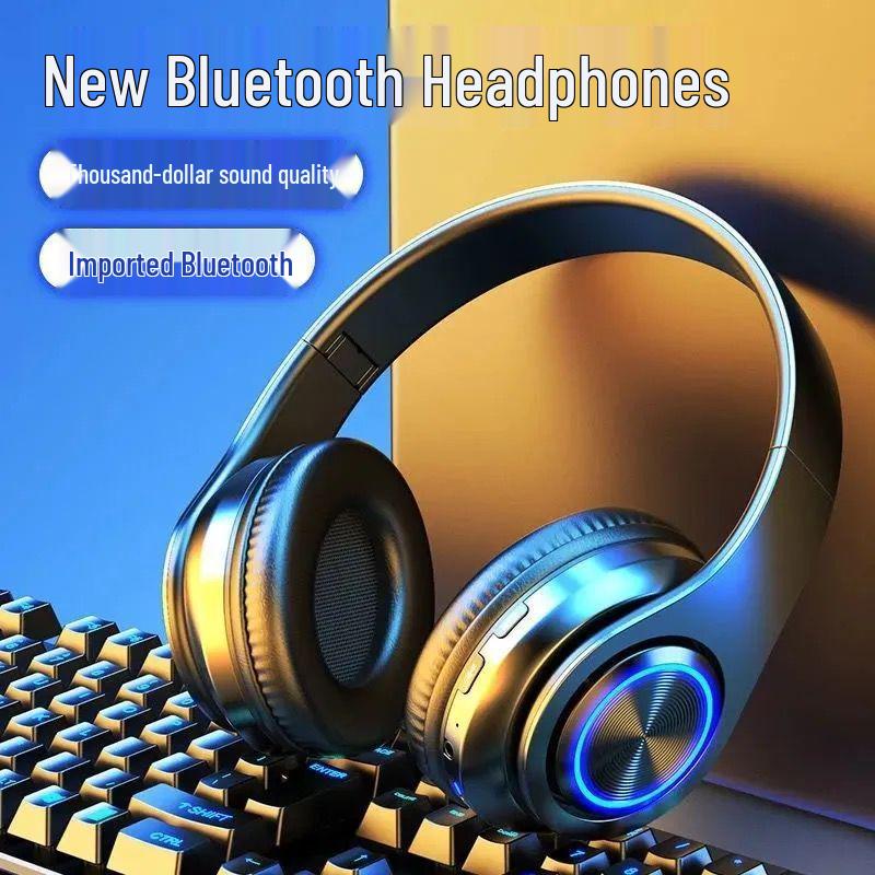 B39 LED Bluetooth Over-Ear Wireless Stereo Headset with Card Slot