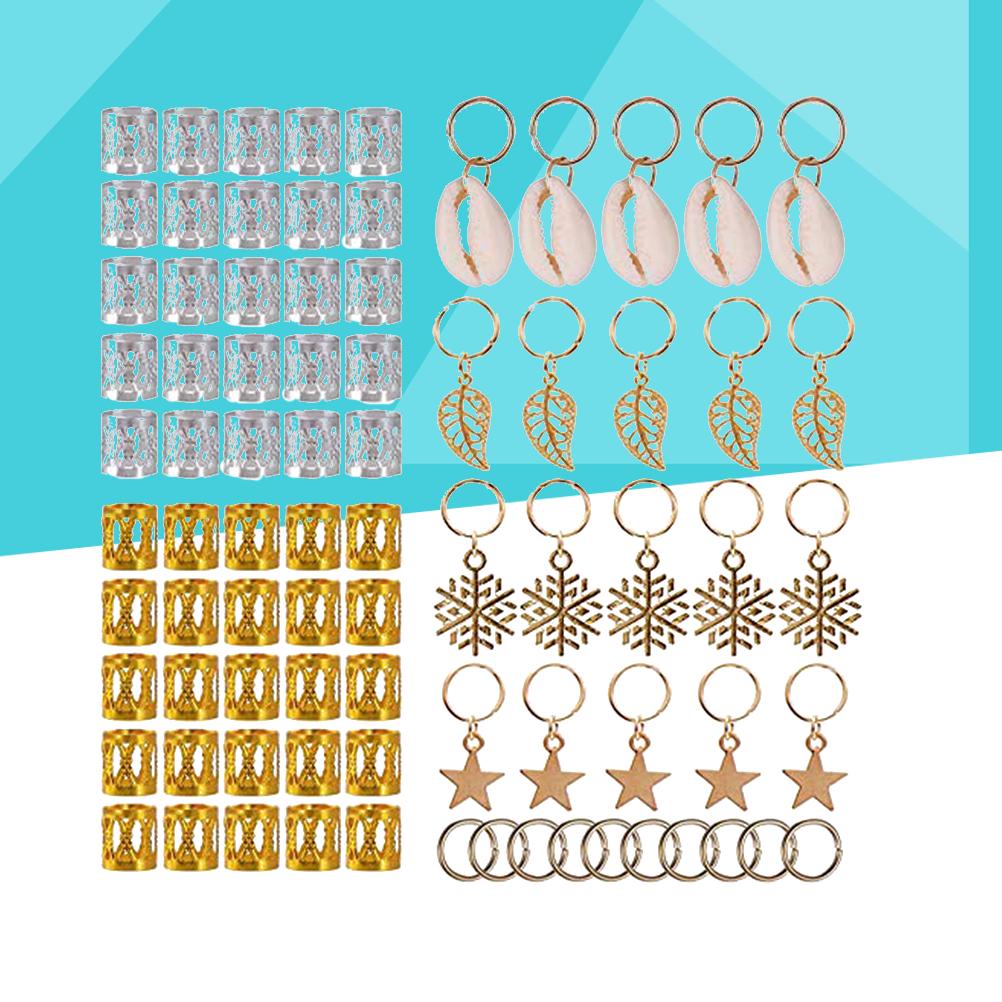 80pcs Hair Braid Jewelry Polished Multiple Hardwearing Hair Jewelry Hair Braid Rings Hair