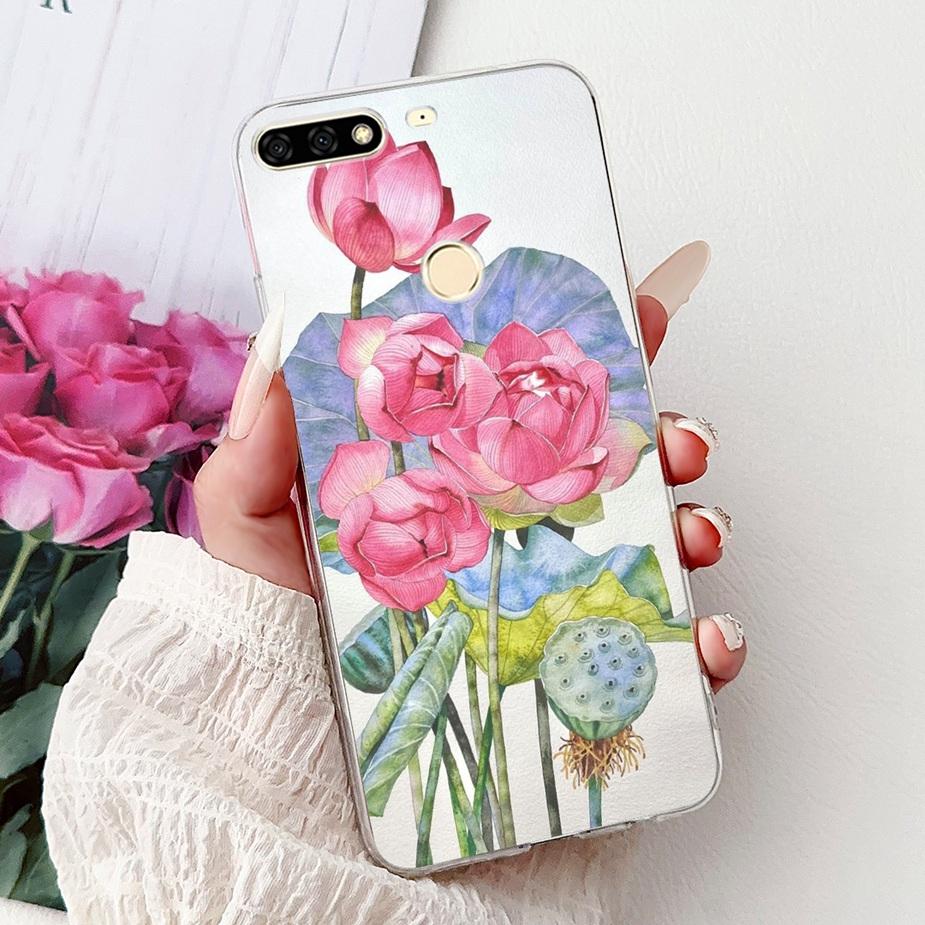 For Huawei Y7 Prime 2018 Case Nova2 Lite Luxury Painted Cover Soft Slim Phone Case For Huawei Y7 Pro 2018 Y72018 Back Cover Bags