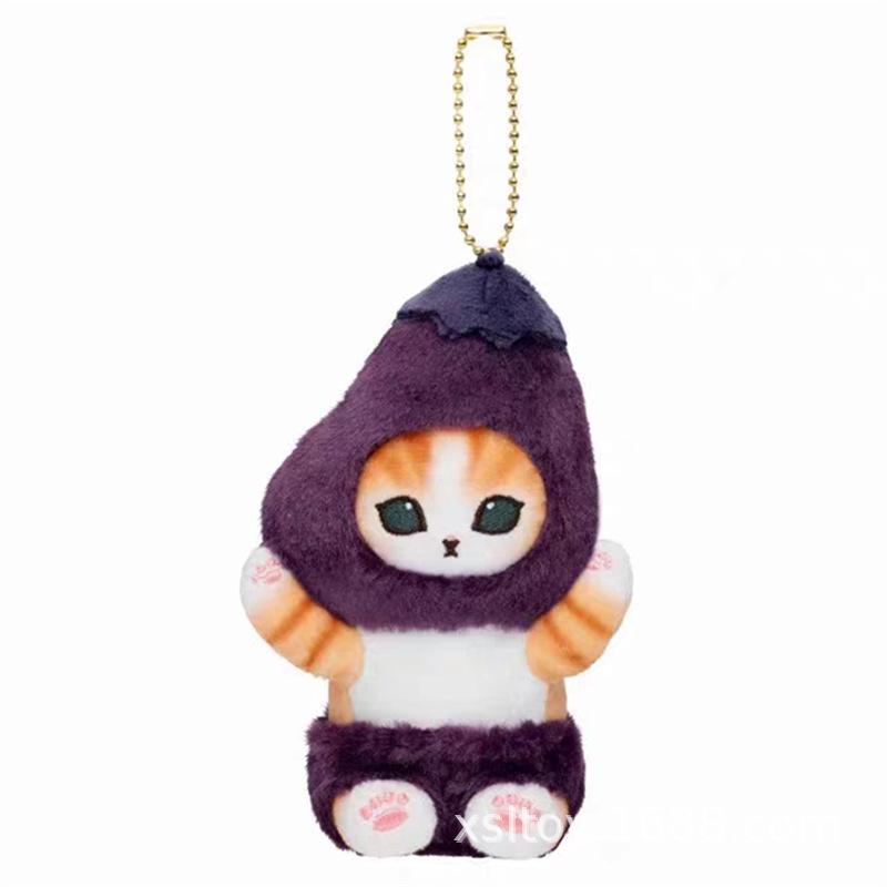12Cm Mofusand Haai Kat Fruit En Groente Serie Pluche Speelgoed Rugzak Sleutelhanger Cartoon Zachte Knuffelpop Meisjes Verjaardagscadeau 12cm