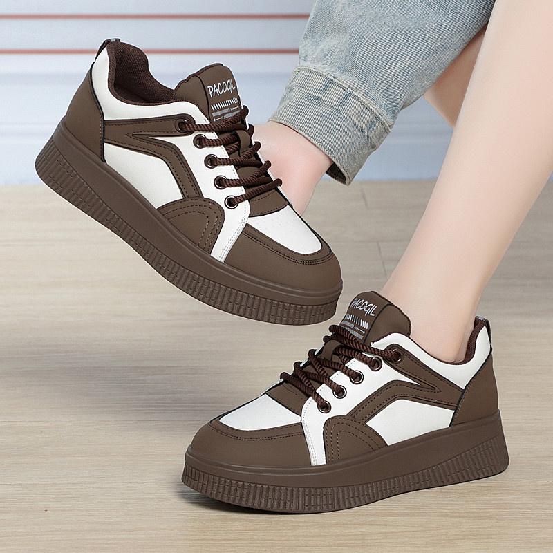 Spring Autumn Fashion Lace Up Sports Running Casual Women's Shoes Walking Travel Outdoor Comfort Thick Sole Flats Shoes