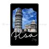 Leaning Tower Of Pisa Souvenir Pisa Italy Pasta Time Metal Plaque Painting Cave Club Custom Tin Sign Poster