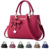 Danbaoly Große Handtasche für Damen Tote Umhängetasche mit Schleifenakzent und Sternanhänger Verstellbarer Crossbody-Gurt