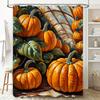 Tuniu Autumn Harvest Pumpkin Decorative Shower Curtain Floral Pattern Unique Home Decor Bathroom Curtain