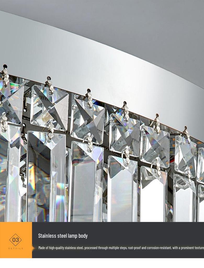 Luxury LED Crystal Ceiling Light: Round & Rectangular Dimmable Pendant for Living Room, Dining Room, Bedroom, Hall.