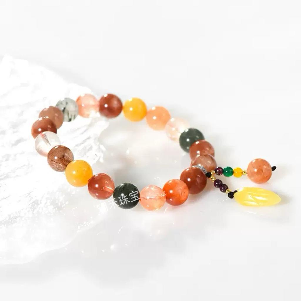 Natural Five Blessings Multi-Treasure Beaded Bracelet - Handmade Simple Design